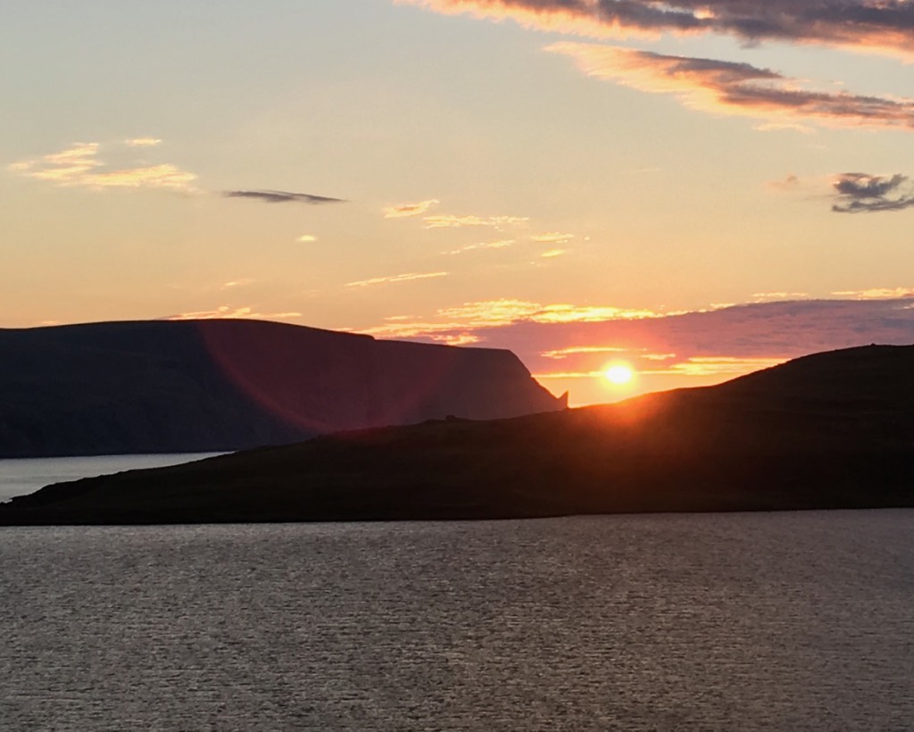 The sunset near Nordkapp