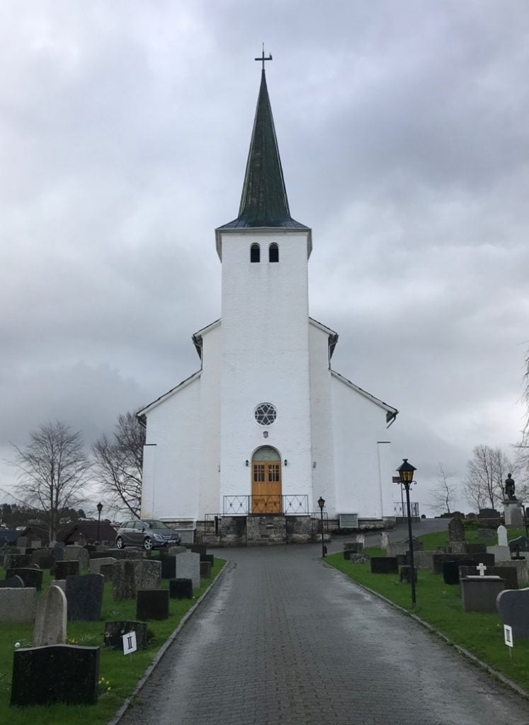 The beautiful Leirvik Church on the island of Stord in western Norway Leirvik Church. Photo: David Nikel.