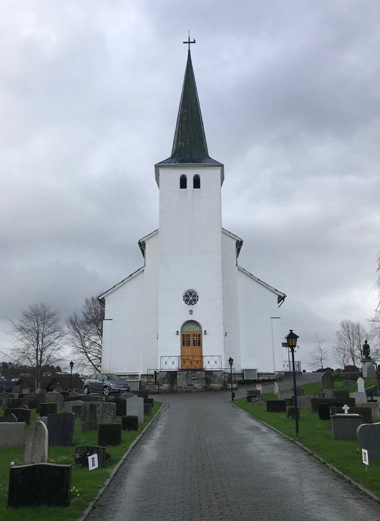 The beautiful Leirvik Church on the island of Stord in western Norway The beautiful Leirvik Church on the island of Stord in western Norway