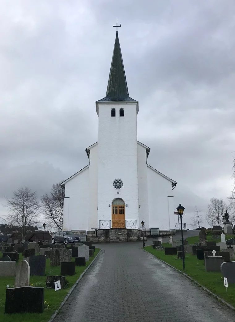 The beautiful Leirvik Church on the island of Stord in western Norway