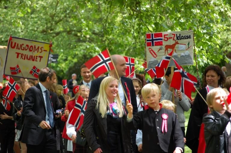 17th May parade in Southwark Park, London