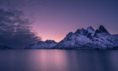 The beautiful Lofoten islands in Arctic Norway, as seen from a ship
