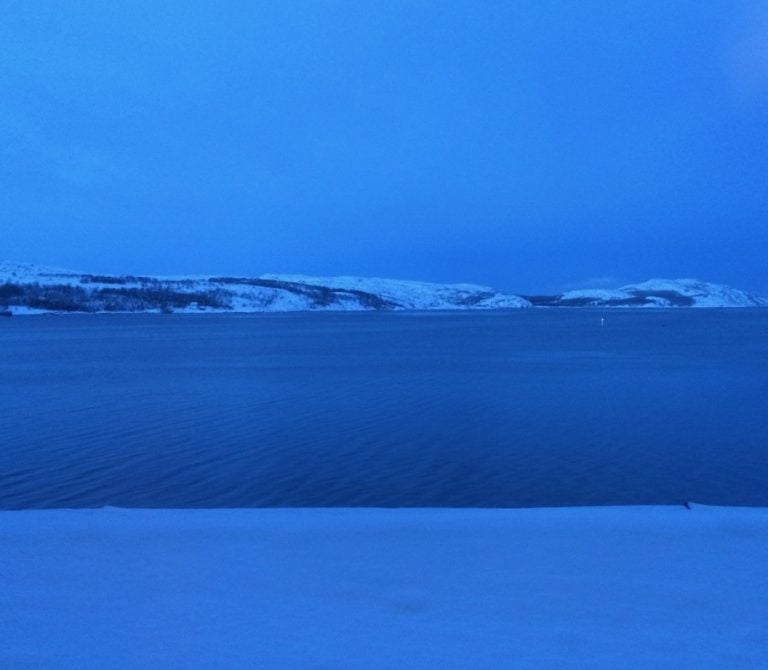 Blue hour in Kirkenes, Finnmark. This beautiful light phenomenon occurs during the winter months during twilight.