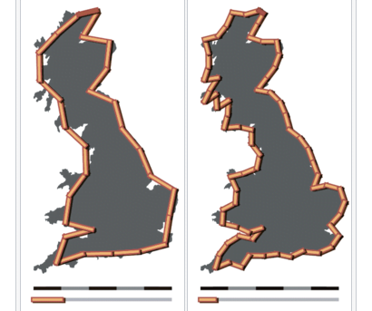 An example of the coastline paradox