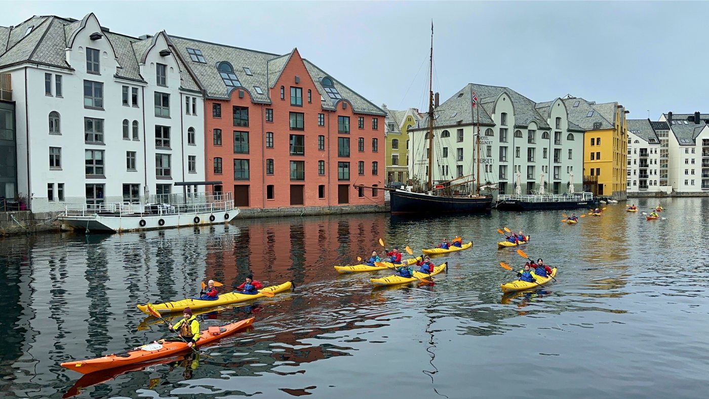 Kayak tour in Ålesund, Norway. Photo: David Nikel.