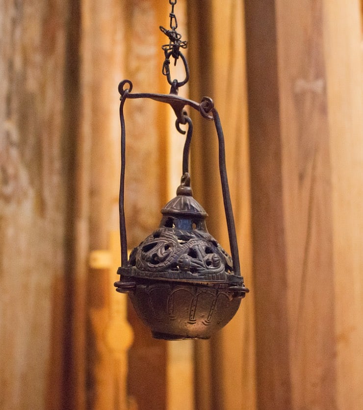 Lamp inside Heddal Stave Church in Norway