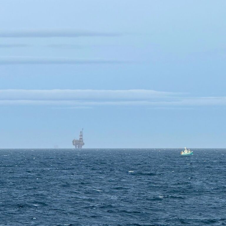 An oil rig in the North Sea between Norway and Scotland. Photo: David Nikel.