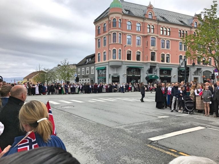 Waiting for the 17th of May parade in Trondheim, Norway