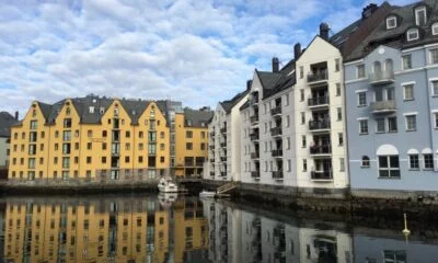 Charming waterfront in Ålesund, Norway