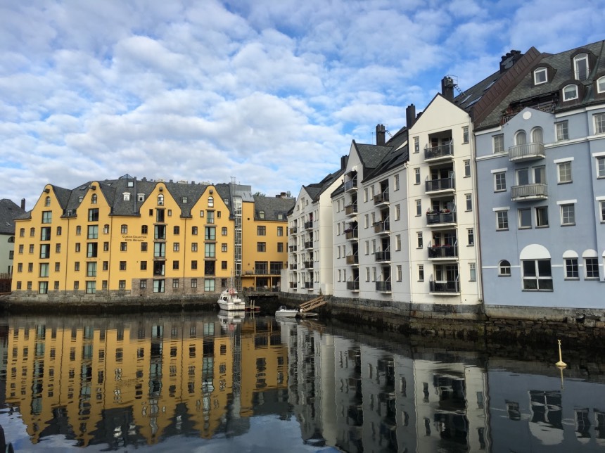 Charming waterfront in Ålesund, Norway