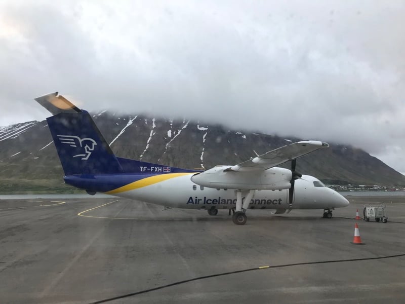 Air Iceland Connect flight at Ísafjörður Airport
