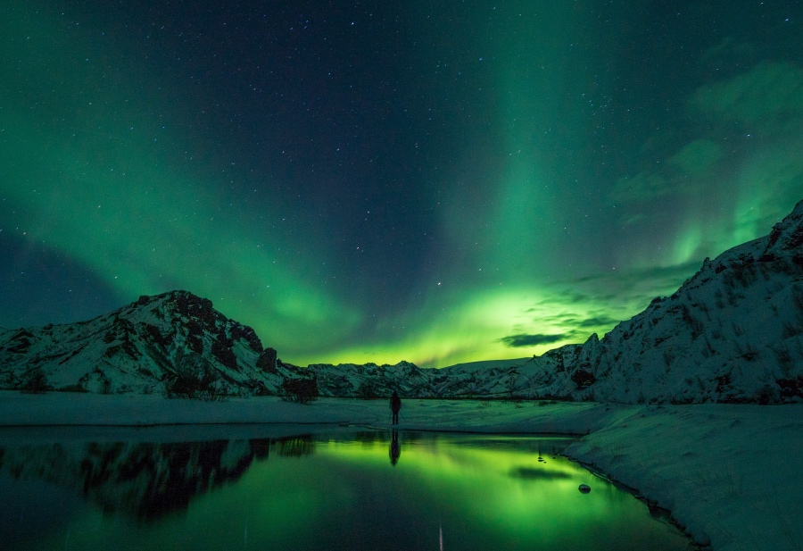 Green aurora borealis