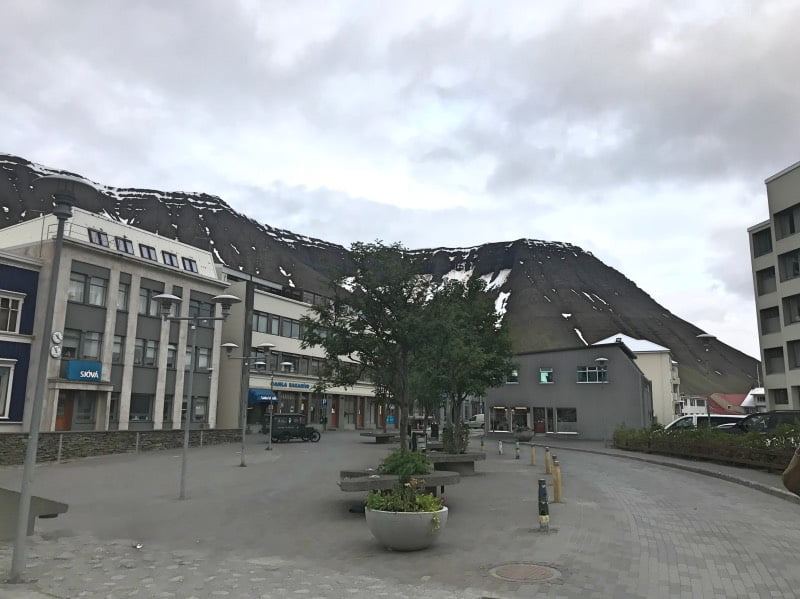 Isafjordur town centre in Iceland