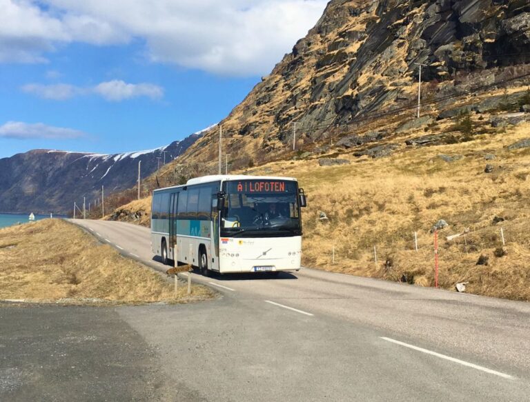 Local bus in the Lofoten Islands. Photo: David Nikel.