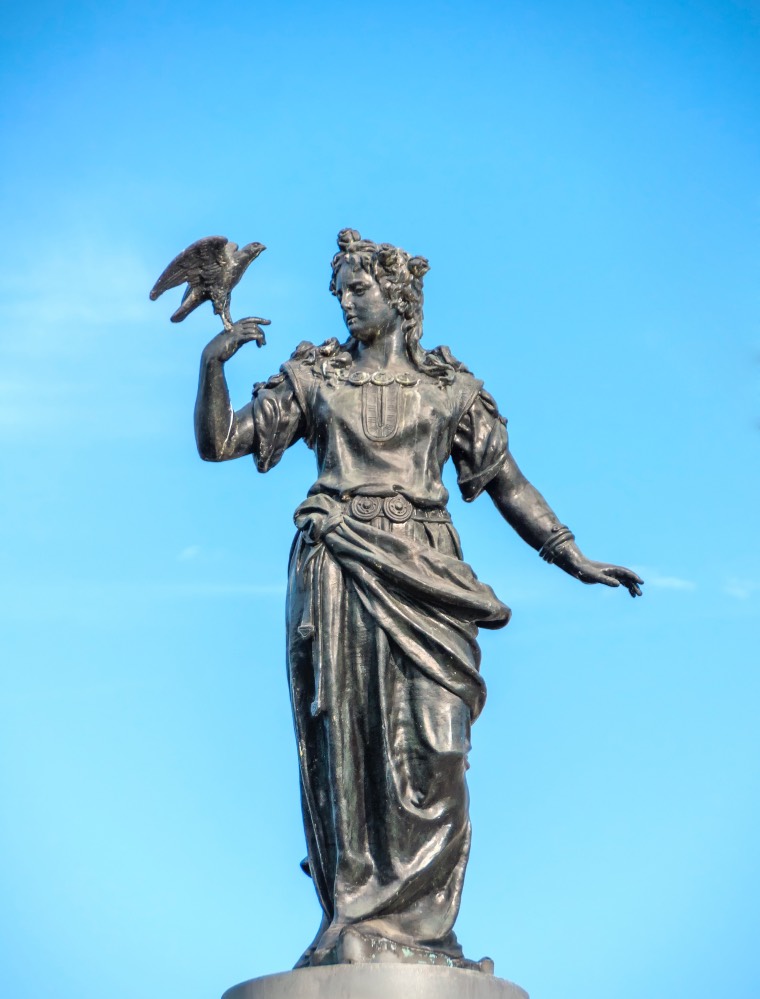 Statue of the Norse Goddess Freya in Stockholm, Sweden.