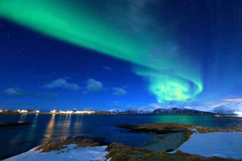 The northern lights above Tromsø, Norway