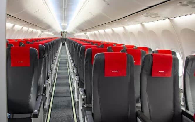 Norwegian slimline plane seats