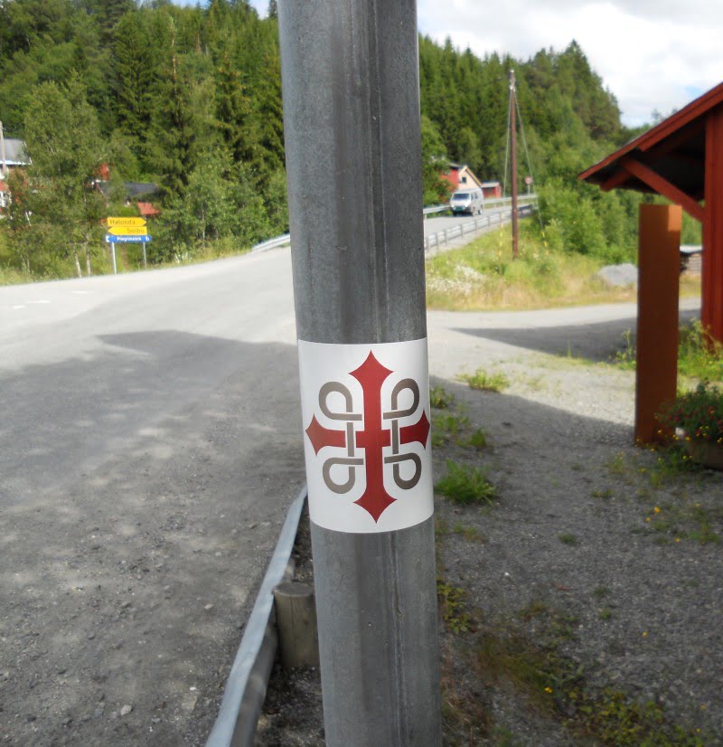 These symbols mark the way of Norway's Pilgrim Trails.