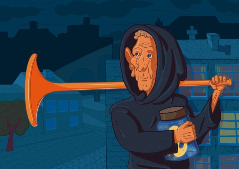 Illustration based on the book The Big Friendly Giant (BFG) by Roald Dahl.