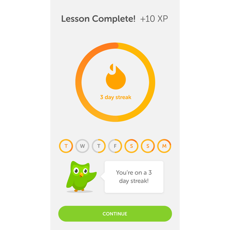 Recording a streak on Duolingo