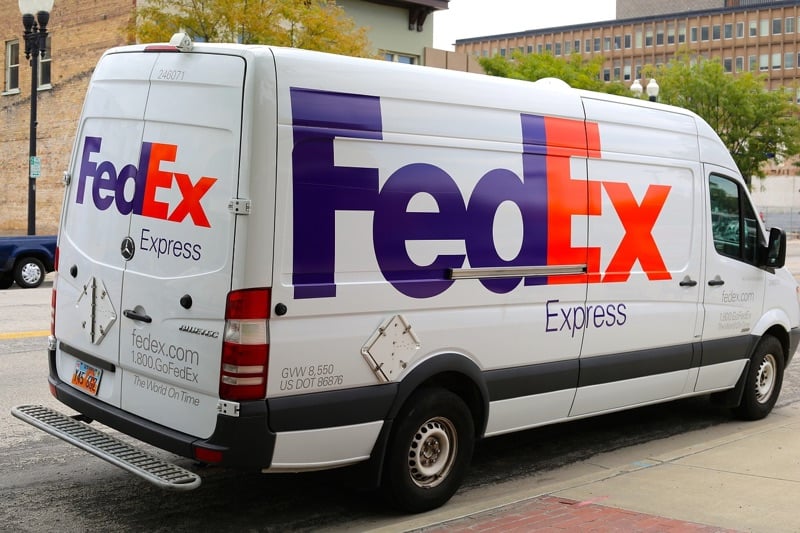 A FedEx van
