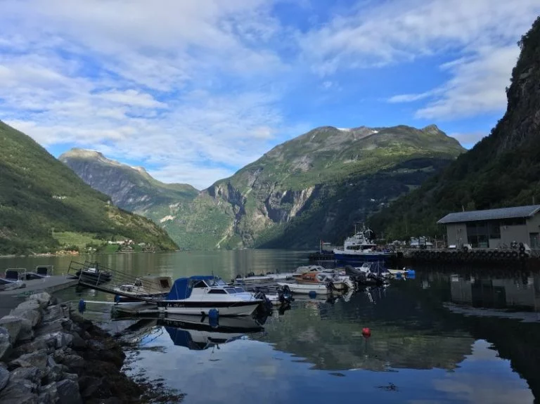 View of the fjord from Geiranger village