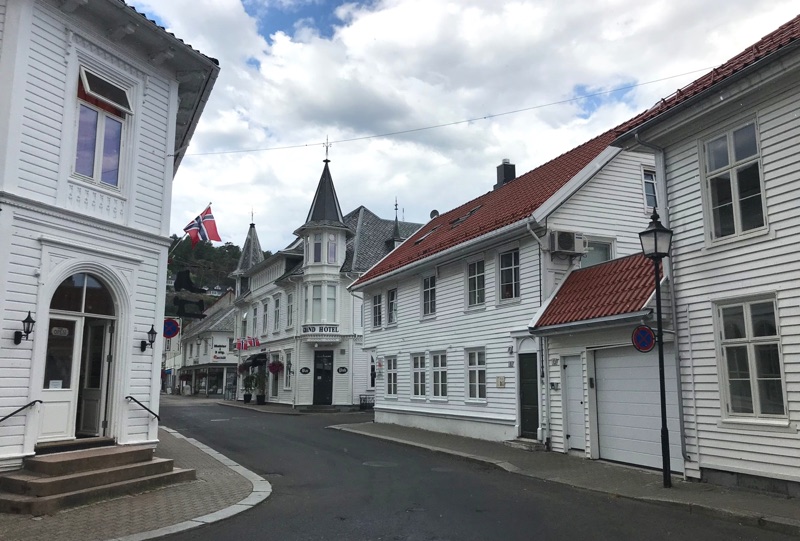 White houses in Flekkefjord, Southern Norway