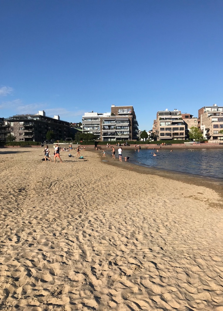 The city beach in Kristiansand. Photo: David Nikel.