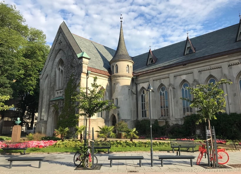 Kristiansand Cathedral on the town square. Photo: David Nikel.