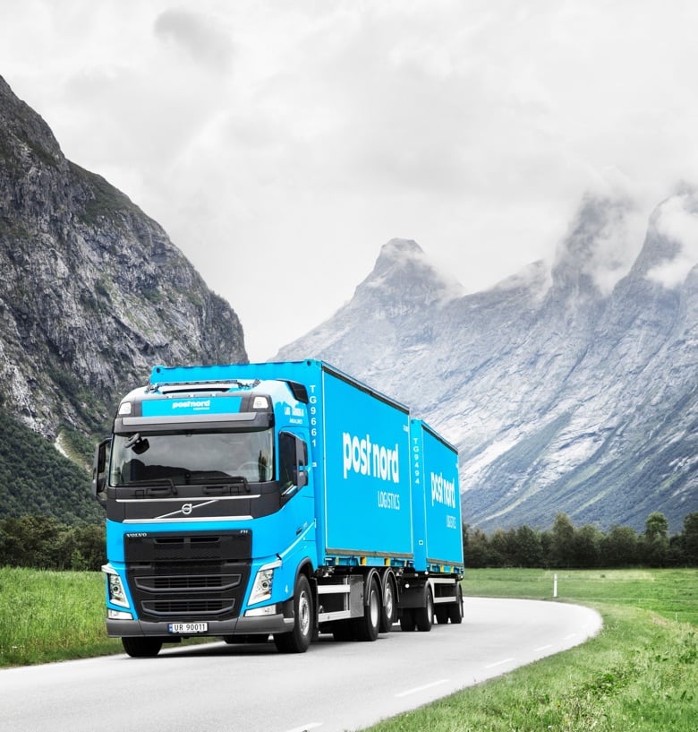 Postnord truck in Norway