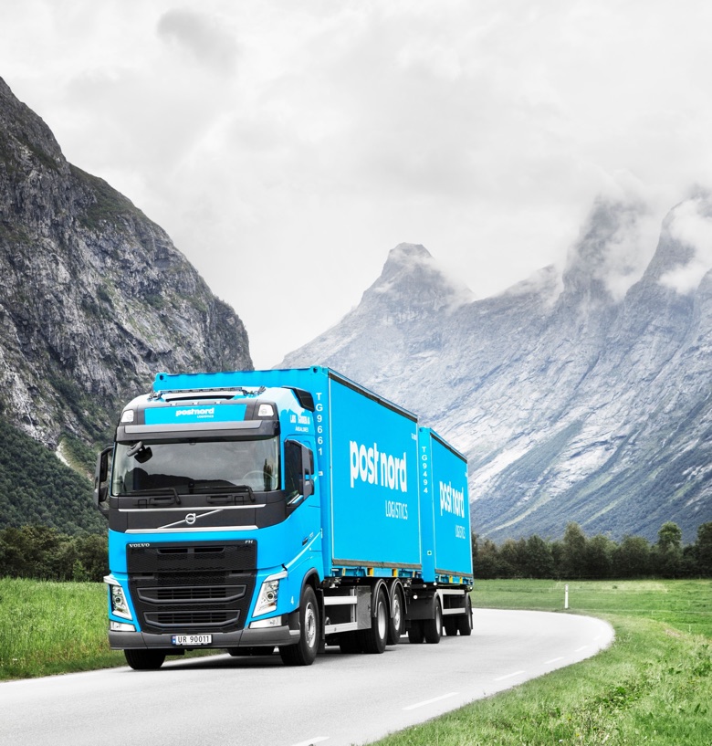 Postnord truck in Norway