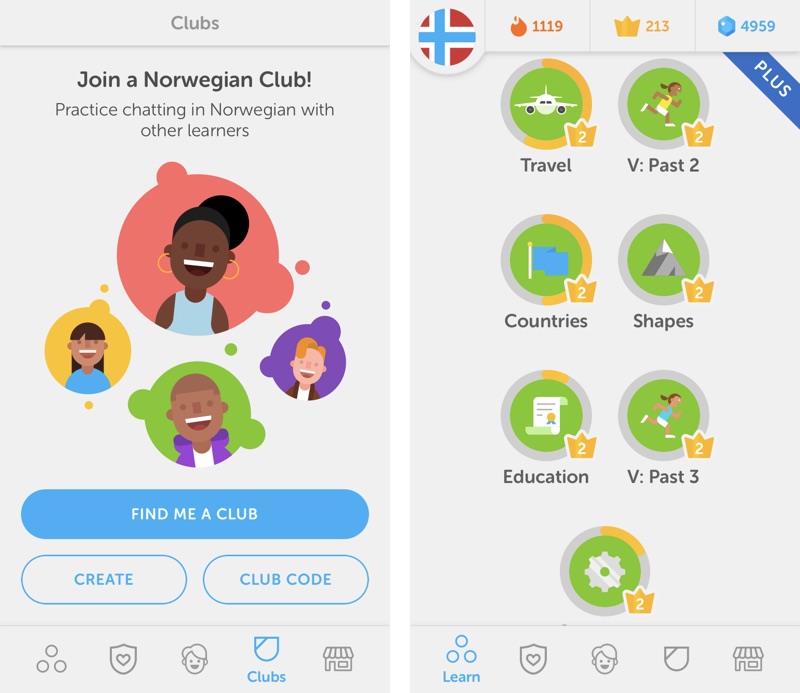 Learning Norwegian with Duolingo app