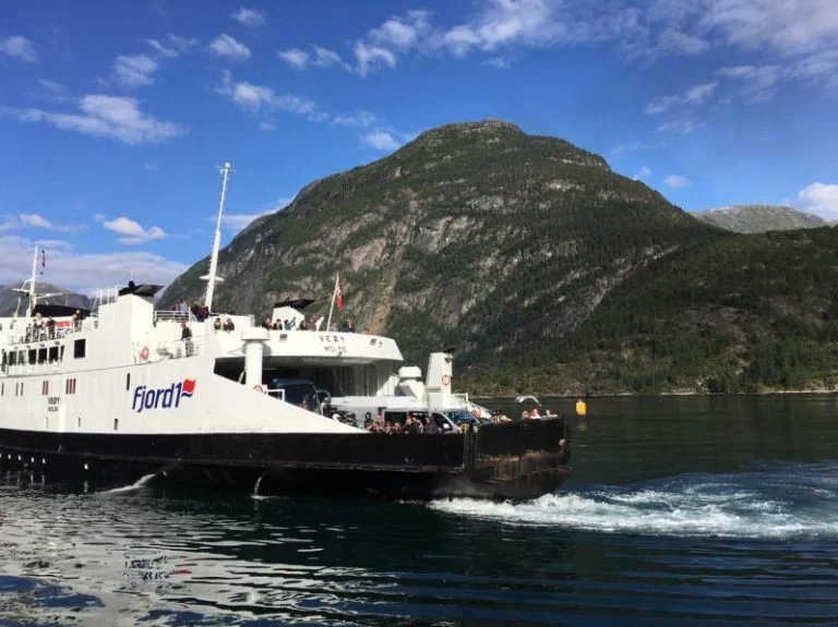 A sightseeing ferry trip on the Geirangerfjord