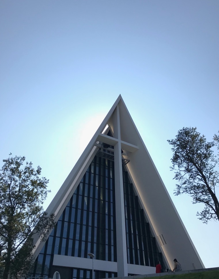 The impressive Arctic Cathedral in Tromsø, Norway