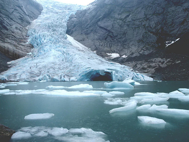 The Briskdal glacier arm is part of the biggest glacier on mainland northern Europe.