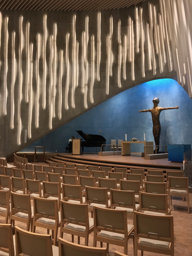 Inside Alta's Northern Lights Cathedral