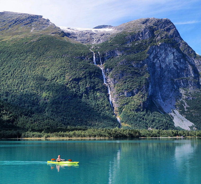 Kayaking on a fjord in Norway