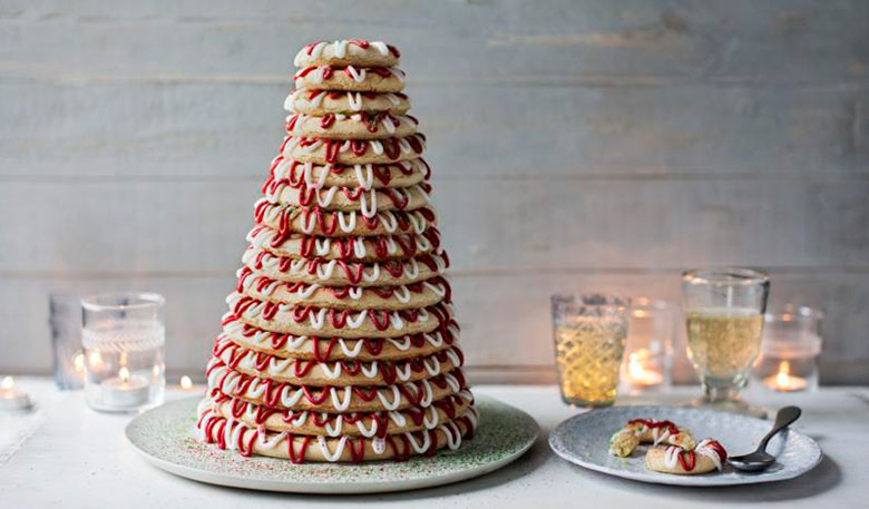 This spectacular Norwegian kransekake tower cake is often served at weddings and Christmas all over norway.