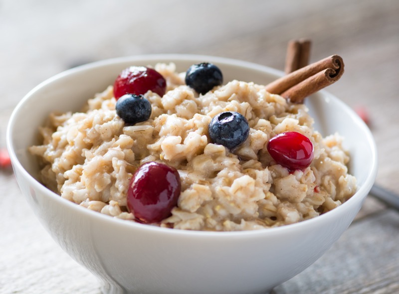 A bowl of oatmeal porridge is eaten for breakfast in some parts of Norway