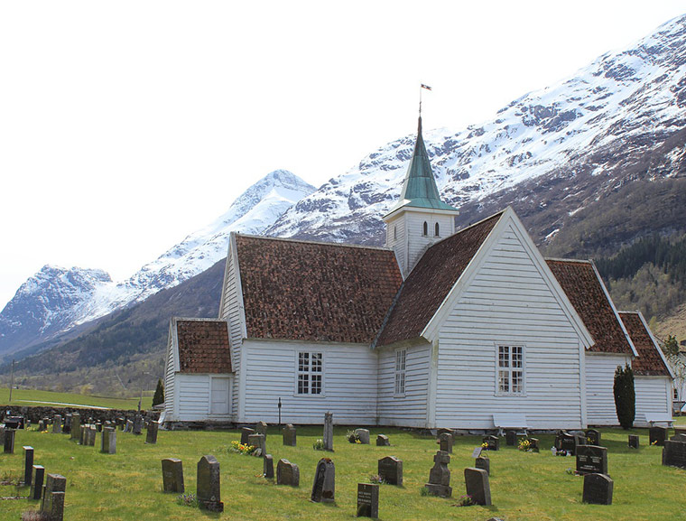 The old church in Olden, Norway