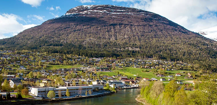 A view of Stryn village in Norway