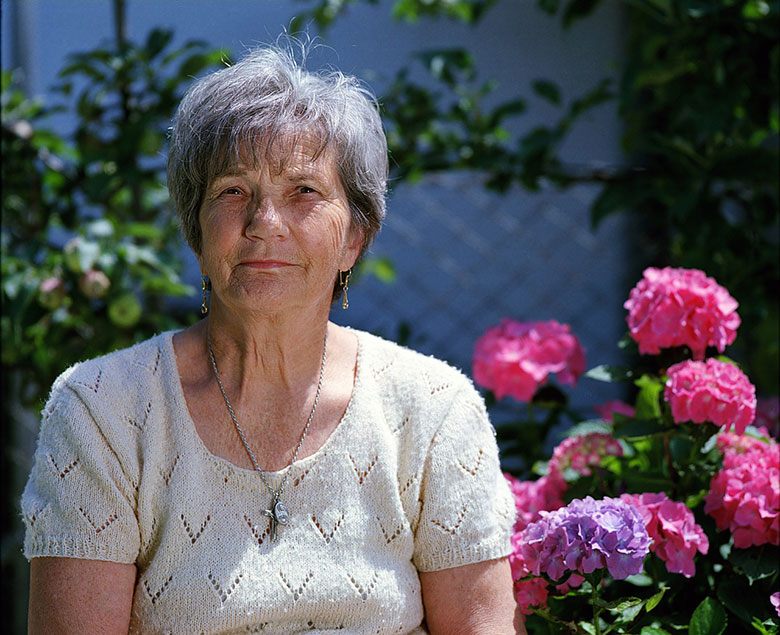 An elderly woman in Scandinavia