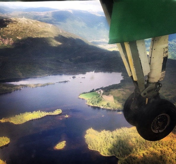 a Widerøe plane coming in to land in Norway