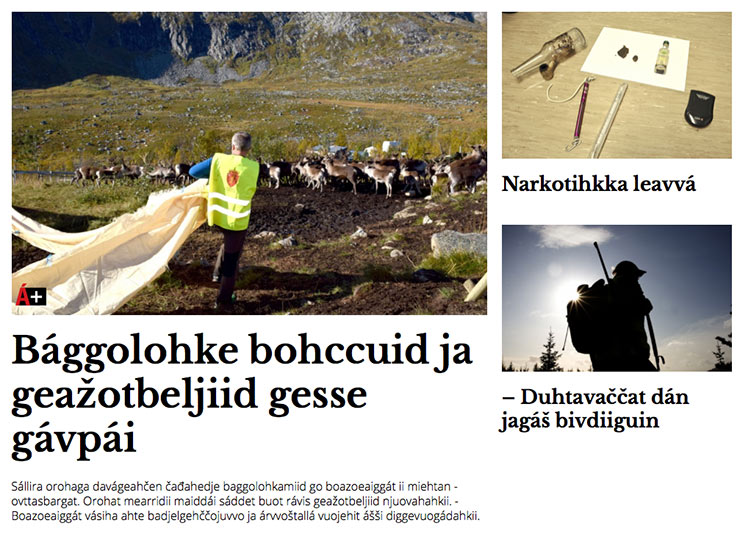 The Sami language daily newspaper avvir.no.