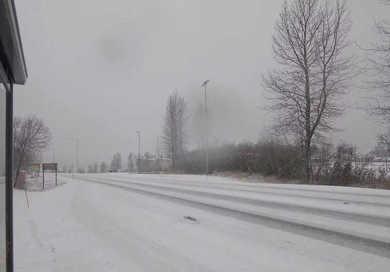 A snowy day in Bodø, Norway