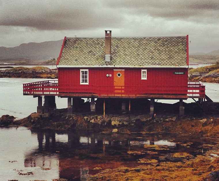 Waterside house in Sogn, a rural region in the Norwegian fjords