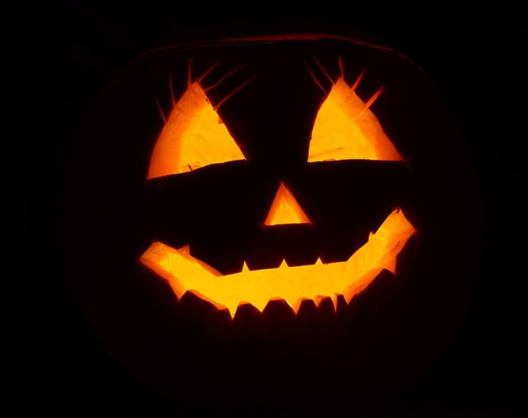 A spooky carved pumpkin is a common sight around Norway on Halloween