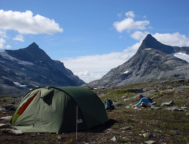 Wild camping in Jotunheimen National Park in Norway