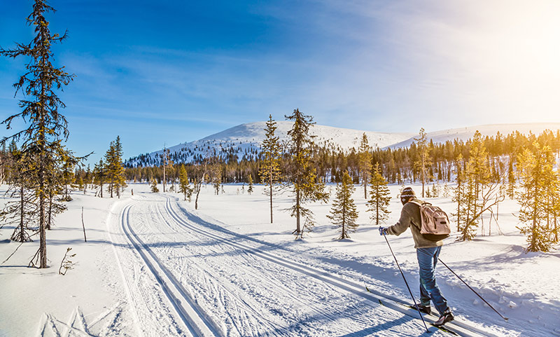 A cross-country skier in Norway