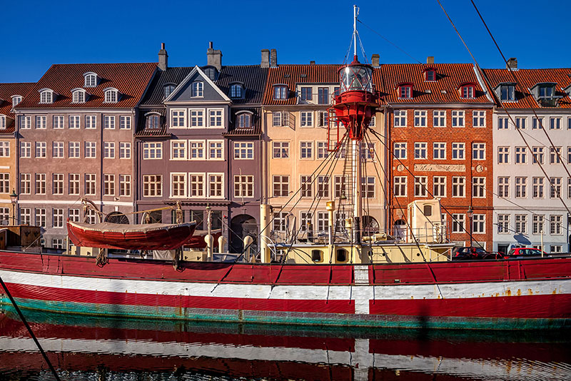 Iconic scene of Copenhagen in Denmark